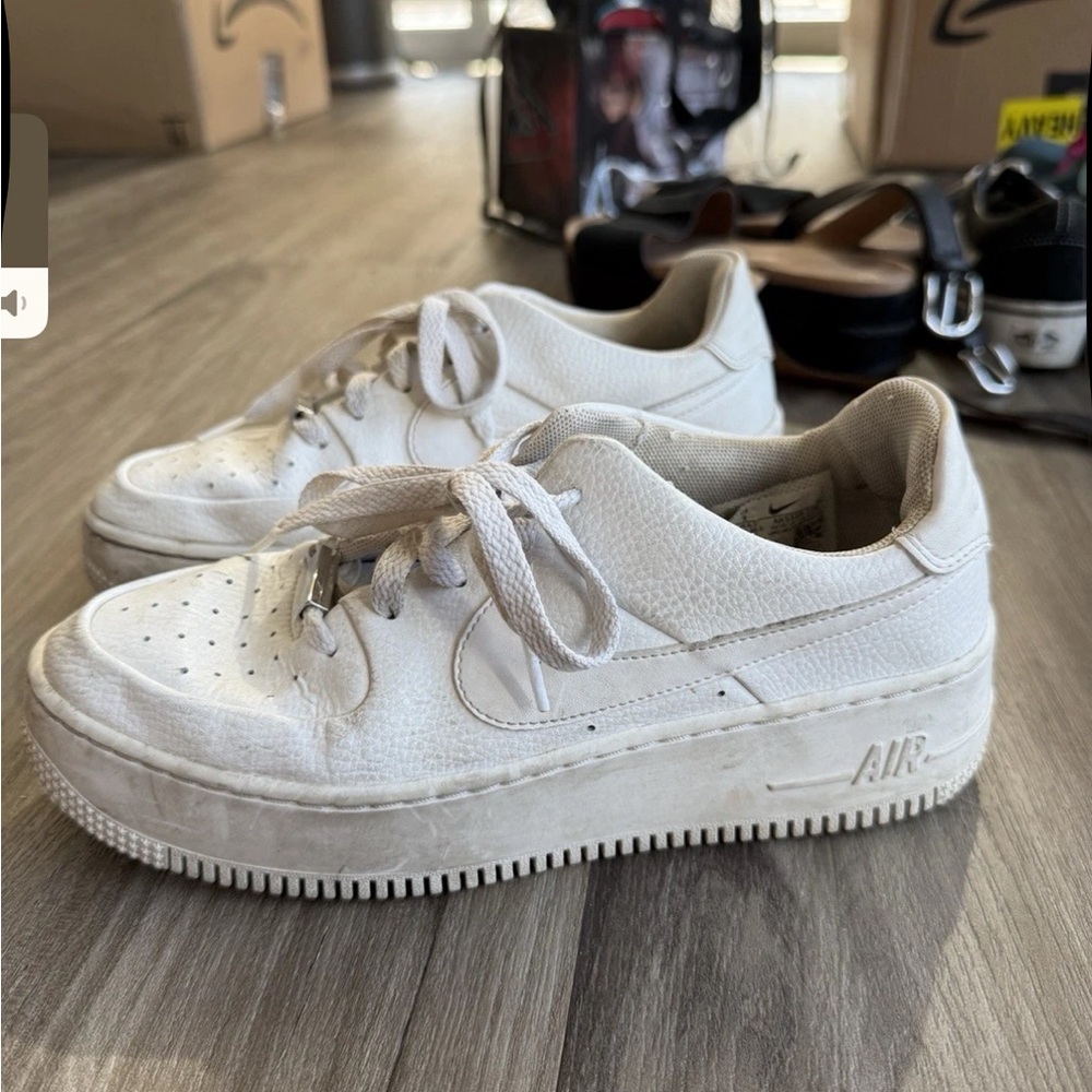 Women's White Platform Sneakers